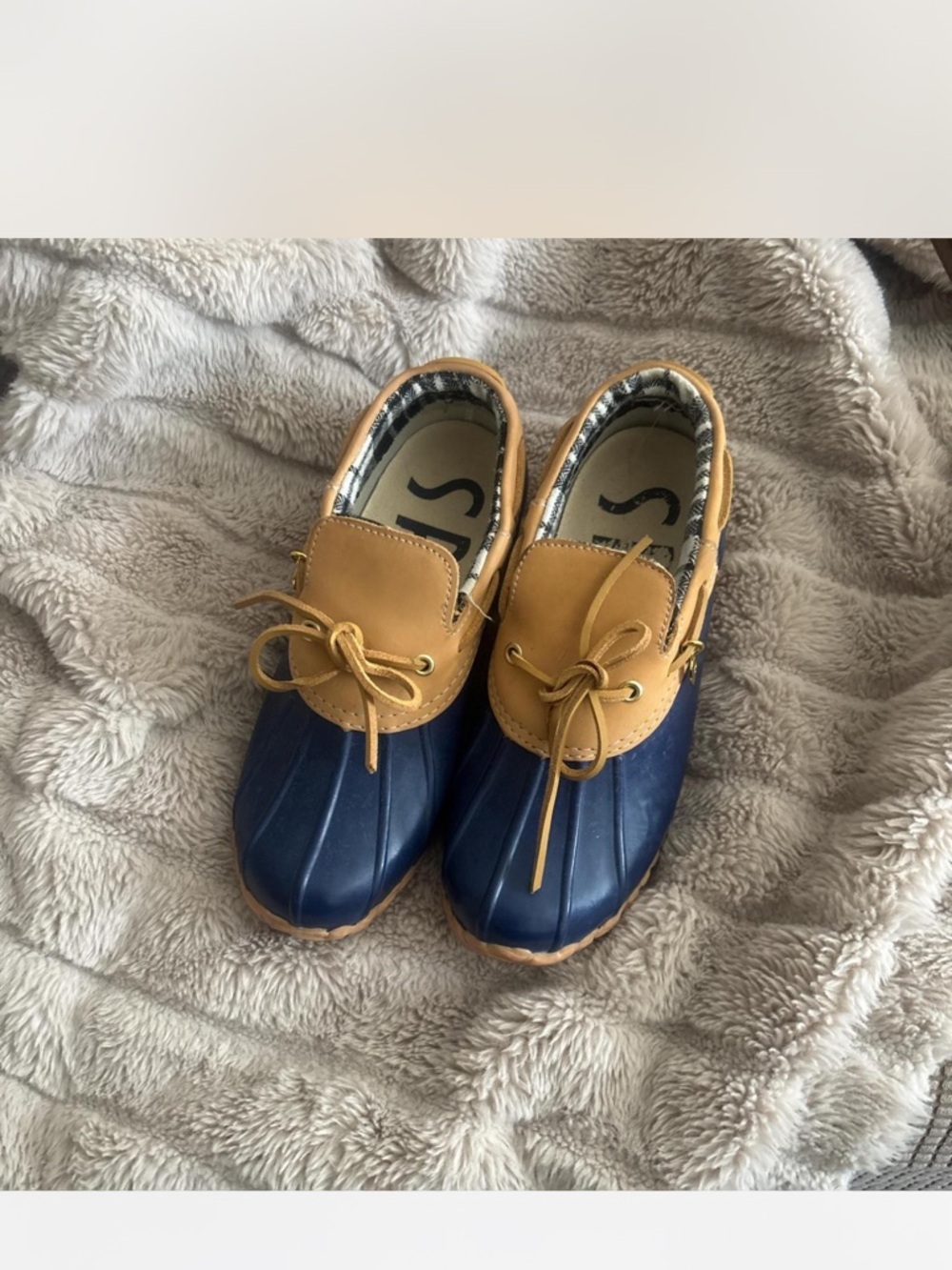 Sperry Two-Tone Navy and Tan Duck Shoes size 7